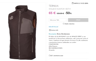 Chaleco de hombre Ternua Kuantum Vest M por 65€