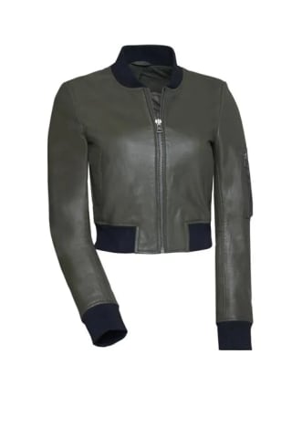 Goosecraft leren bomberjack leaf green voor €39,99 dmv code bij Otrium