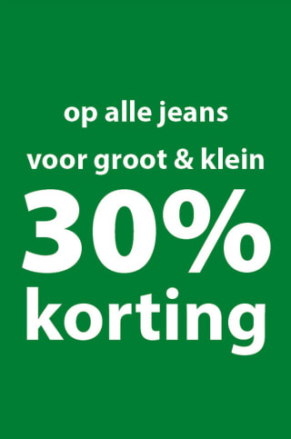 30% korting op alle jeans bij Terstal