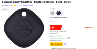 Samsung Galaxy SmartTag Zwart voor €18 bij Bol.com