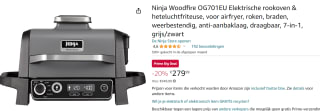 Ninja Woodfire outdoor grill voor €279,99 bij Amazon.de