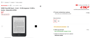 KOBO Clara BW Zwart - 6 inch - 16 GB voor €114,97 bij De Mediamarkt