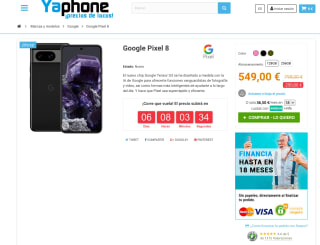 Google Pixel 8 8GB 128GB a tan solo 489€