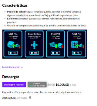 Gratis desde itch juego alpha bit