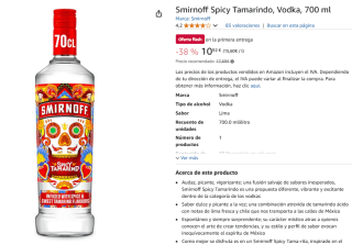 Smirnoff Spicy Tamarindo, Vodka, 700 ml por 10,92€