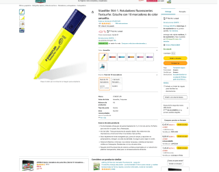Rotuladores Staedtler 364-1 fluorescentes Textsurfer 10 marcadores amarillos por 5,13€