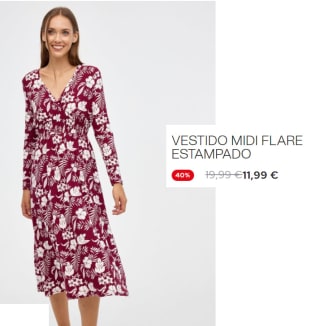 Vestido Midi Flare Estampado por 11.99€