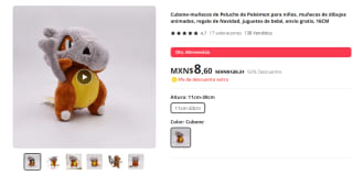 Peluche Cubone Pokémon Niños por $9 en AliExpress
