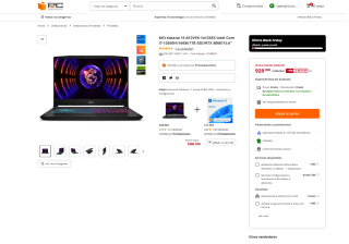 MSI Katana 15 B12VFK-1412XES 15,6" FullHD IPS 144Hz por 929€