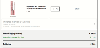 Alle Maybelline Sky High mascara voor €8 bij Kruidvat