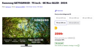 Samsung Neo QLED QN92D 75" TV voor €2599 bij Bol