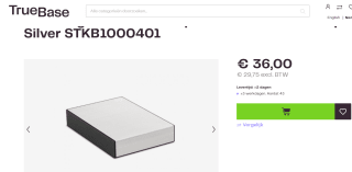 Seagate One Touch externe harde schijf 1000 GB Zilver voor €36 bij Truebase