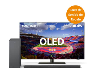 TV Philips Ambilight 48OLED818 48" OLED UltraHD 4K HDR10+ con barra de sonido Philips TAB6309 por 1,069€