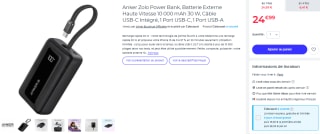 Power Bank Anker Zolo Magnétique de 10000mAh à 24,99€