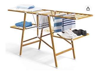 Tendedero de Ropa Plegable de madera 20m de espacio de tendido por 37,60€