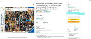 Marca Ravensburger PuzzleHarry Potter, Puzzle Bumper Pack 4x100 Piezas por 6,48€