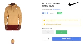 Sudadera NIKE verde por 29,99€