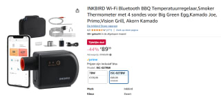 INKBIRD Bluetooth wifi-grilltemperatuurregelaar, grillthermometer voor €89,99 bij Amazon