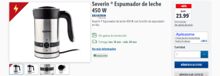 Severin Espumador de leche 450 W por 21,35€