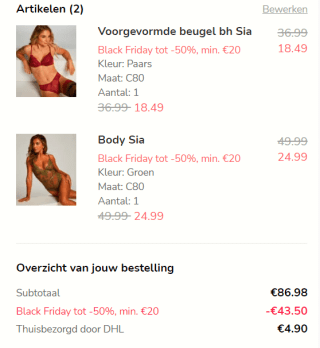Early Black Friday: tot 50% korting voor members bij Hunkemöller