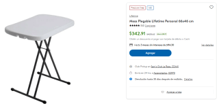 Mesa Plegable Lifetime Personal 66x46cm por $343 | Oferta Sam's Club