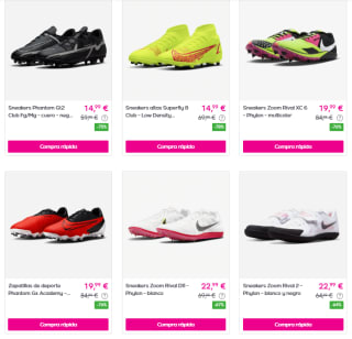 Ofertas hasta 80% descuento Nike calzado y ropa precios de locura calzado desde 8,99€