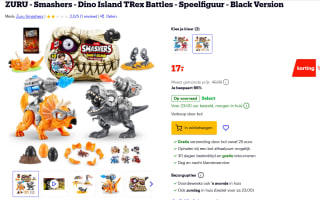 Smashers dino island t-rex battle playset voor €17 bij bol