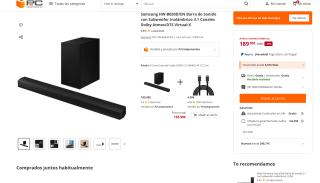 Samsung HW-B650D/EN Barra de Sonido con Subwoofer Inalámbrico 3.1 Canales Dolby Atmos/DTS Virtual:X por solo 189€