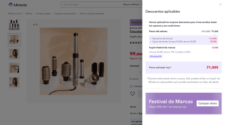 Cepillo de aire Bamba CeramicCare AirGlam Aluminum por 71€