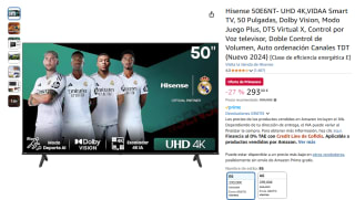 Hisense 50E6NTUHD 4K,VIDAA Smart TV, 50 Pulgadas, Dolby Vision por 293€