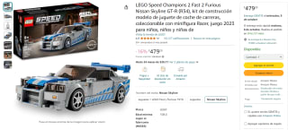 LEGO Speed Champions 2 Fast 2 Furious Nissan Skyline GT-R (R34) por $479 en Amazon