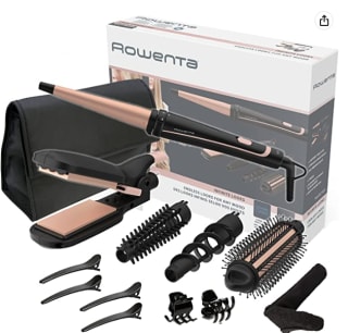 Rowenta Multistyler Infinitos Looks 14 en 1 CF4231 plancha pelo y rizador pelo, tenacillas, rizador de pelo, moldeador, cepillo pelo caliente, revestimiento cerámico, 190 °C, punta fría por 34,99€