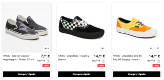 Ropa y calzado Vans desde solo 3,50€ alucina