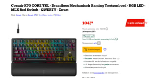 CORSAIR K70 Core TKL RGB Draadloos Mechanisch Gamingtoetsenbord Zwart voor €104,99 bij Bol