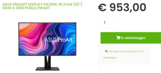 ASUS 32 inch ProArt PA329C 4K HDR Professional Monitor voor €953 bij Sicomputers