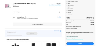 TV 85" Qled Samsung QE85Q60B por 1.495,40€