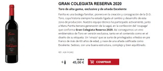 6 Botellas de Gran Colegiata Reserva 2020 por 35€