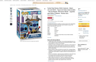 Funko Pop! Disney: Stitch Costume Beast Lilo and Stitch Figura de Vinilo Coleccionable por 9,99€