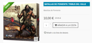 Juego de Mesa Batallas de Poniente - Tribus del Valle por 10€