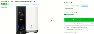 Anker by Eufy Video Doorbell E340 + Homebase 3 voor €256 bij Coolblue