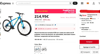 Hiland-bicicleta de montaña MTB con ruedas de radios de 29 pulgadas, por 189,95€
