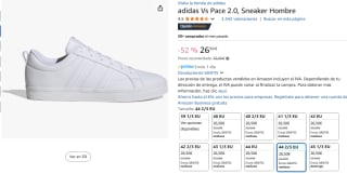 Zapatillas Adidas Vs Pace 2.0 por 26,50€