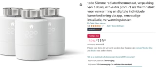tado° Slimme thermostaat (3-pack) voor €119,99 bij Amazon