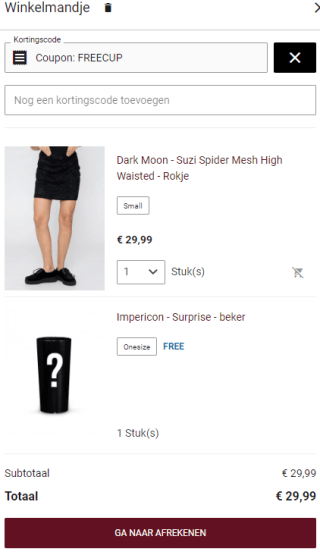 Gratis verrassingsbeker bij bestelling bij Impericon