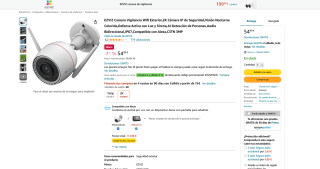 Camara EZVIZ Vigilancia Wifi Exterior 2K IP por 54,99€