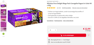 Whiskas Pure Delight Mega Pack 40 x 85g voor €12,99