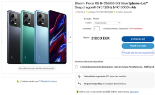 Xiaomi Poco X5 de 8GB/256GB por 186,15€