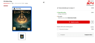 Videojuego Elden Ring PS5 y Xbox One & Xbox Series X por 28,99€