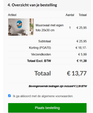 70% korting op je bestelling bij Fotocadeau