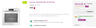 Horno Multifunción - Fagor 8H-875TCB, Eficiencia A+, Blanco, Abatible, Convencional por 494€